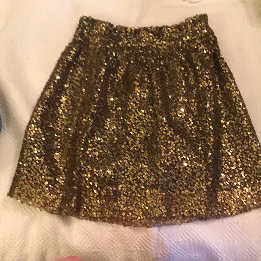 J. Crew Gold Sequin Skirt